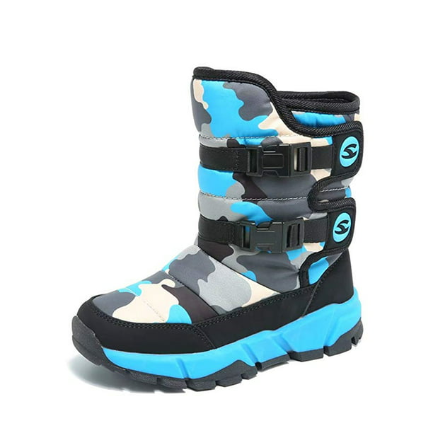 Girls Boys Snow Boots Fur Lined Winter Antifreeze Shoes Waterproof Non-slip INS
